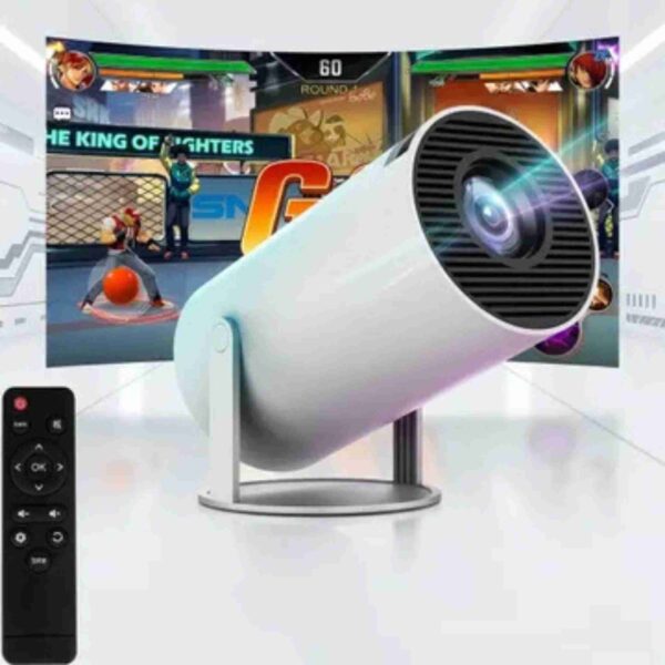 جهاز عرض فيديو واي فاي بروجيكتور منزلي محمول يدعم عرض الشاشة لاسلكيًا عبر Wi-Fi مع Miracast وAirPlay، مناسب للأفلام والعروض التقديمية والألعاب