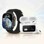 ⁦عرض سماعة A9 الذكية بشاشة LCD لون أبيض + ساعة VIDVIE Smart Watch Ultra Original SW1608⁩ - الصورة ⁦4⁩