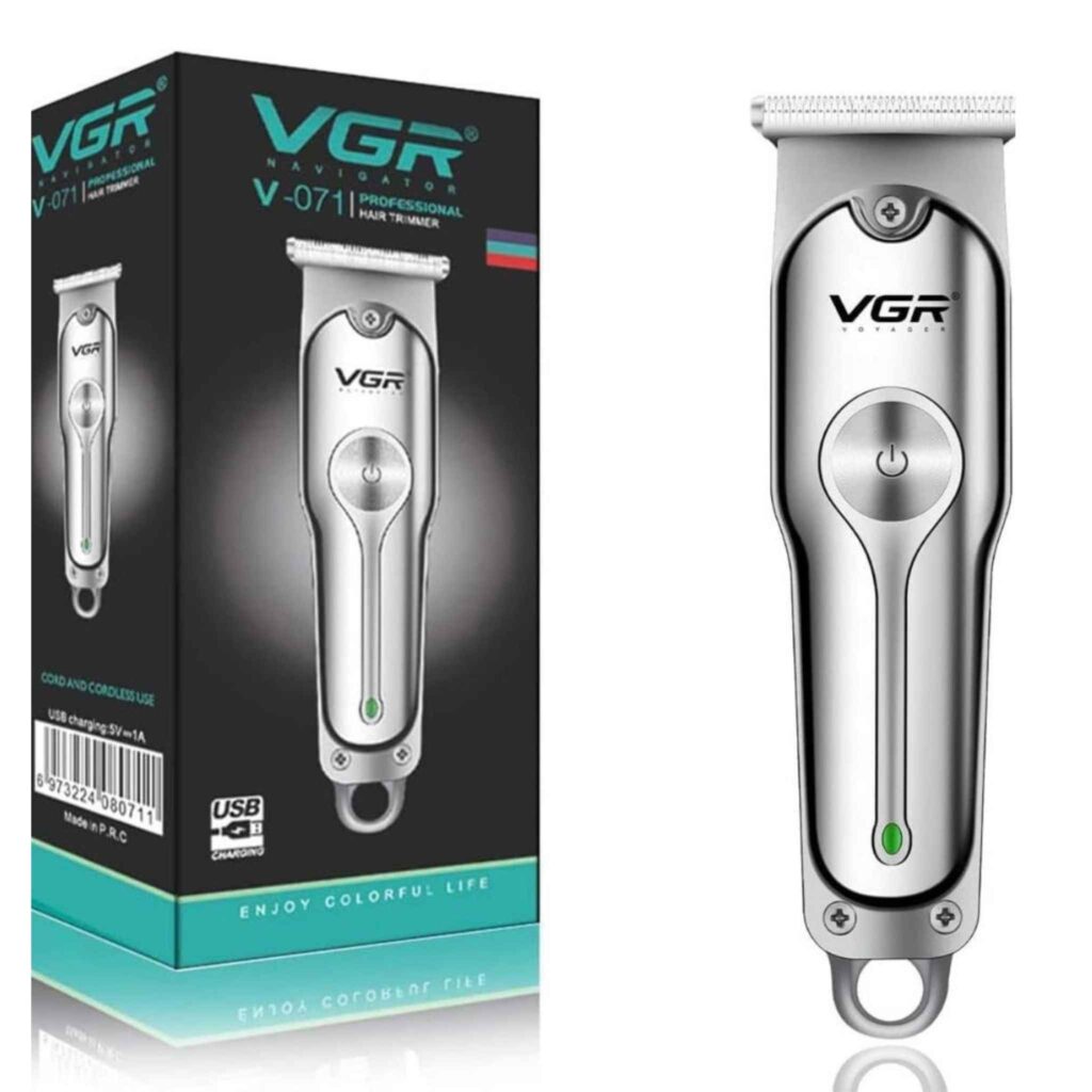 ماكينة حلاقة احترافية VGR-071 للرجال مقاومة للماء بشفرات مزدوجة وحلاقة ناعمة للبشرة الحساسة.